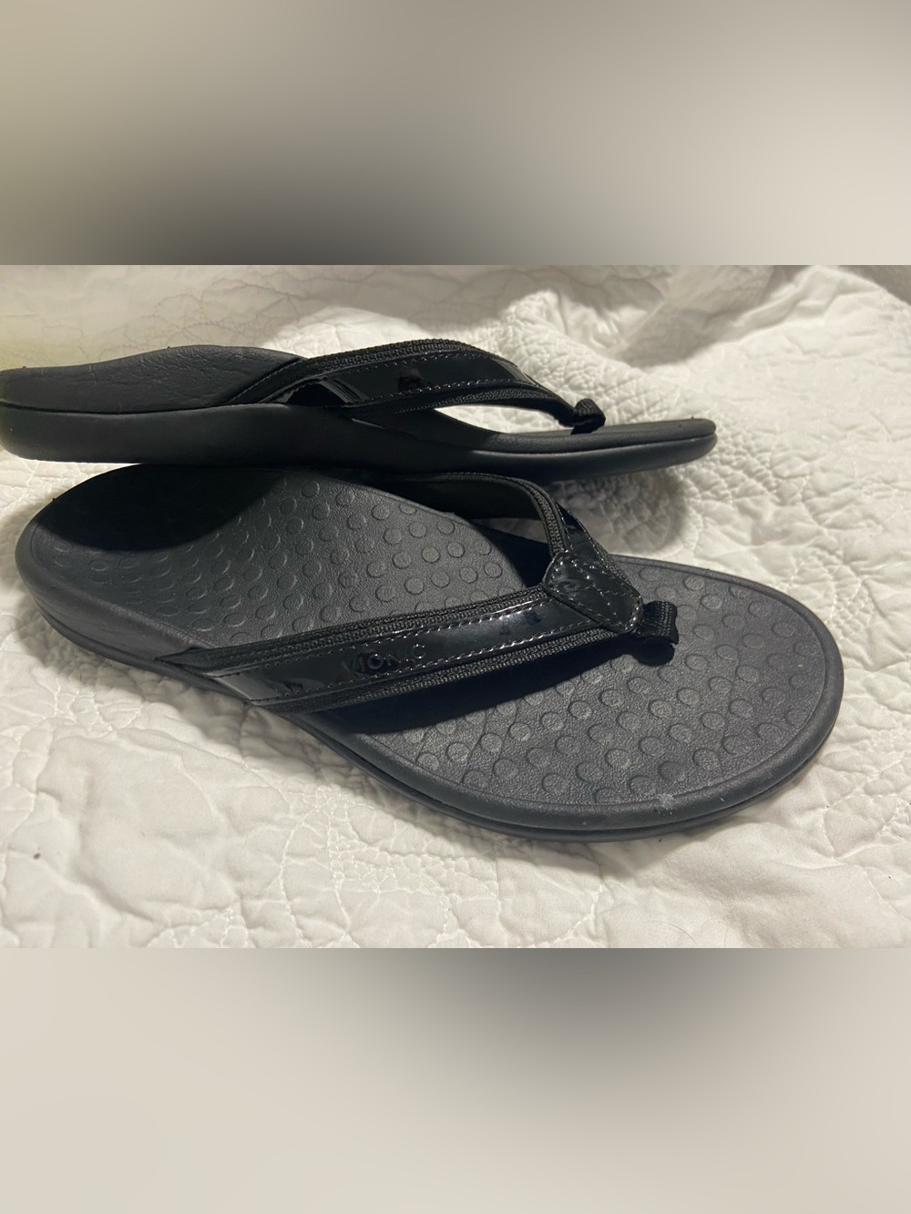Vionic tide II 2 size 8 Black thong toe Flip-Flop Sandals women’s